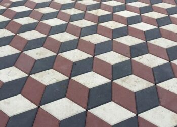 Особенности мощения плиткой ромб 3D